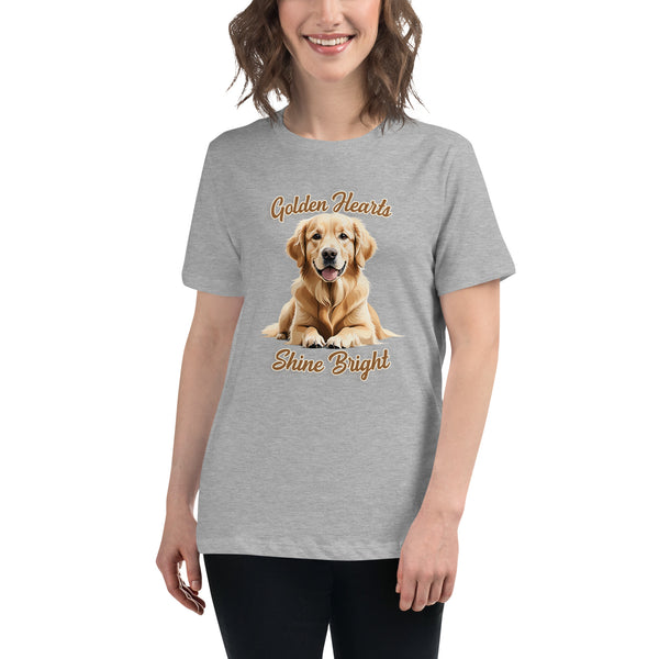 Golden Hearts Shine Bright, Women's Relaxed T-Shirt